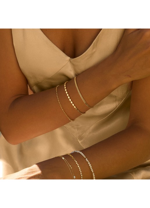 Jackie 14K Gold Bo-Kaap armband van 14 karaat geelgoud - voorkant 4 goud