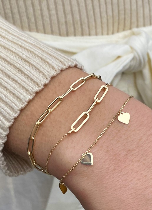 Jackie 14K Gold Corazón armband van 14 karaat geelgoud - detail 2 geelgoud