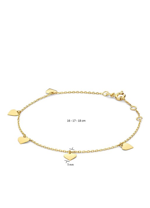 Jackie 14K Gold Corazón armband van 14 karaat geelgoud - detail 3 geelgoud