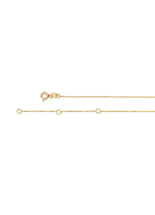 Jackie 14K Gold Disc Y schakelketting van 14 karaat geelgoud - detail 3 geelgoud