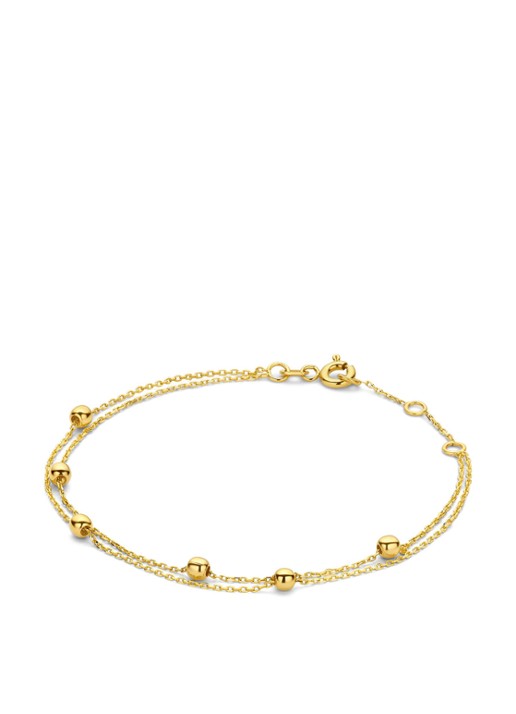 Jackie 14K Gold Double Bubble schakelarmband van 14 karaat geelgoud