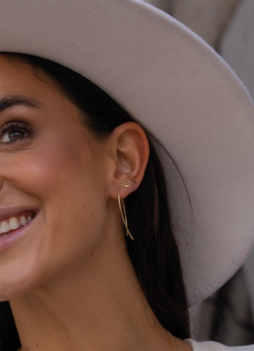 Jackie 14K Gold Jackie JKE23.359 Dames Oorhangers Goud 4cm - voorkant 2 goud