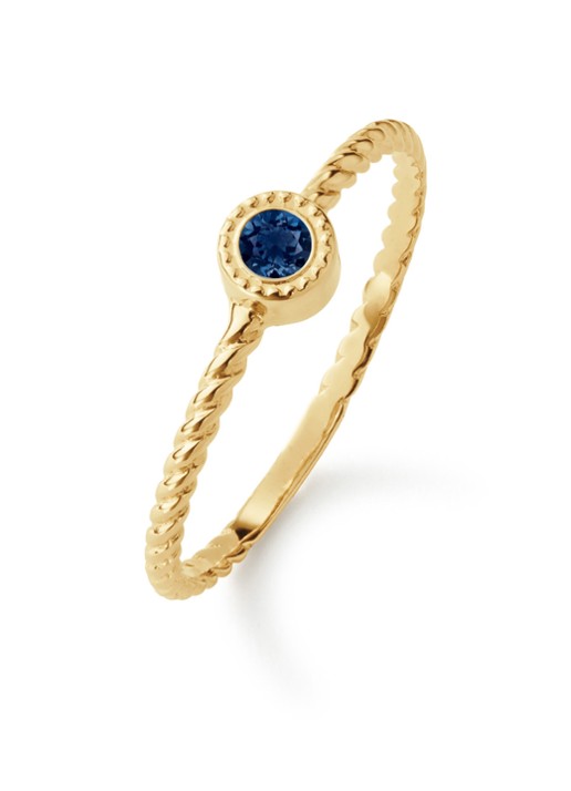 Jackie 14K Gold Kirstenbosch ketting van 14 karaat geelgoud - voorkant blauw