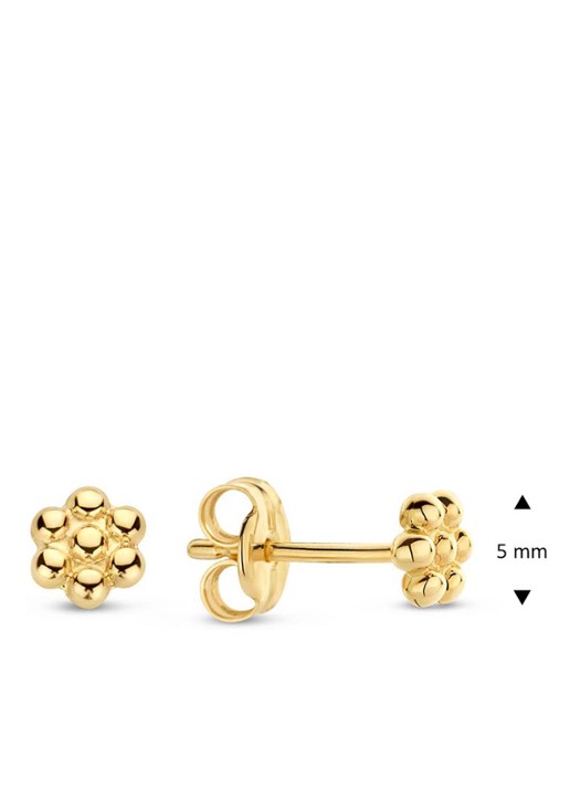 Jackie 14K Gold Margarita oorknopjes van 14 karaat geelgoud - detail geelgoud