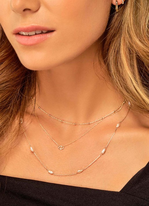 Jackie 14K Gold Marine schakelketting van 14 karaat geelgoud - detail geelgoud