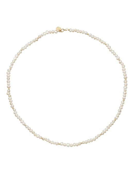 Jackie 14K Gold Pearl Potion parelketting van 14 karaat geelgoud - voorkant parelmoer