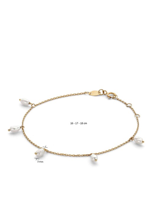 Jackie 14K Gold Pearls of Amalfi schakelarmband van 14 karaat geelgoud - detail 5 geelgoud