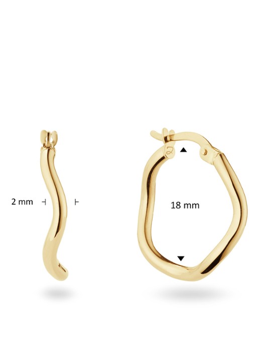 Jackie 14K Gold Waterfront oorringen van 14 karaat geelgoud - detail 3 goud