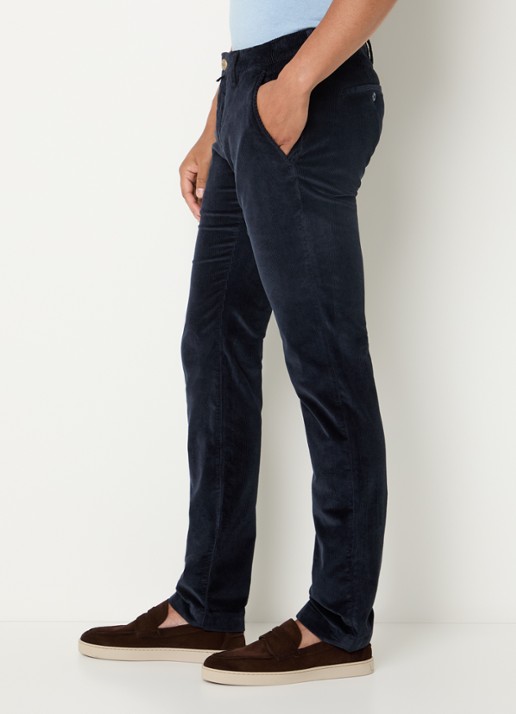 Jacob Cohën Bobby straight fit broek van corduroy - detail 4 donkerblauw