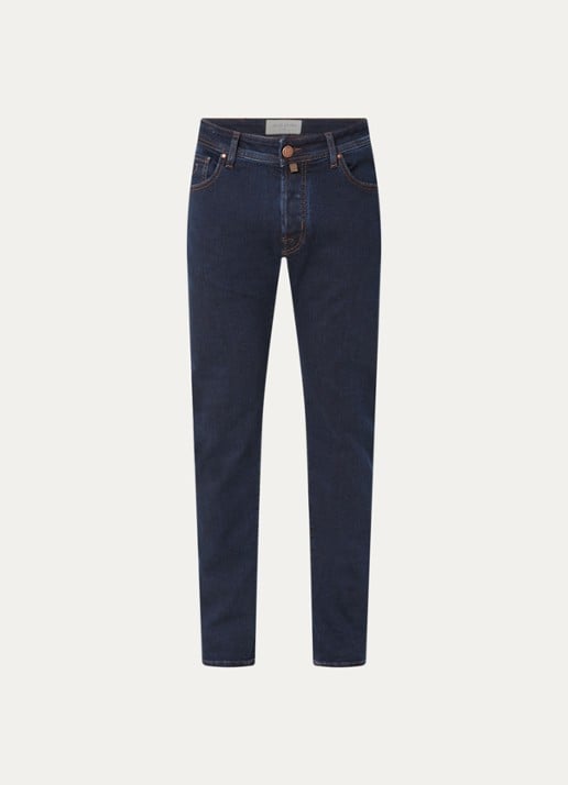Jacob Cohën Nick 100D slim fit jeans met donkere wassing - voorkant indigo