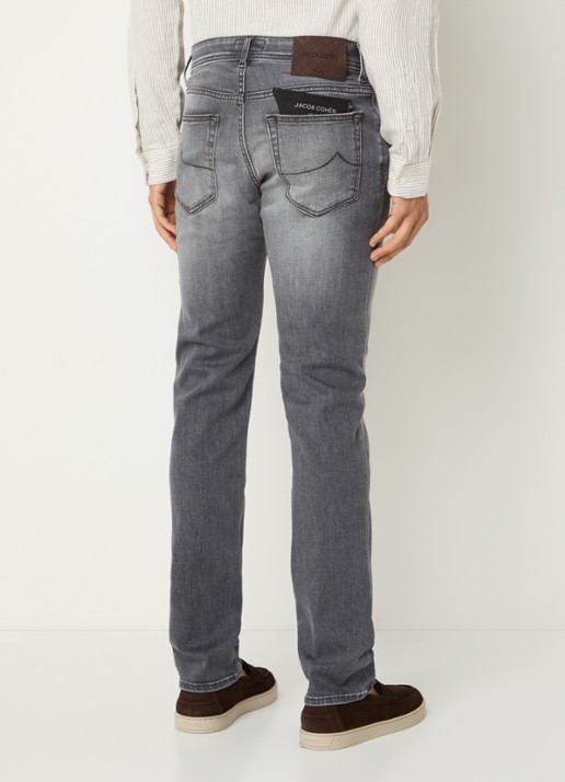 Jacob Cohën Nick 600D slim fit jeans met gekleurde wassing - achterkant grijs