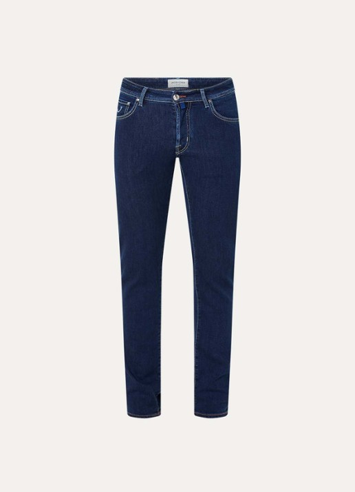 Jacob Cohën Nick slim fit jeans met donkere wassing - voorkant indigo