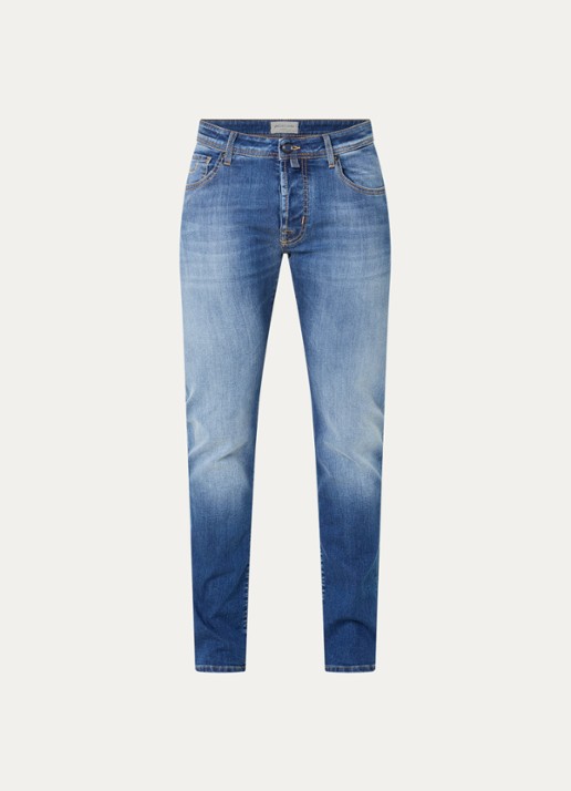 Jacob Cohën Nick slim fit jeans met donkere wassing - voorkant 3 indigo
