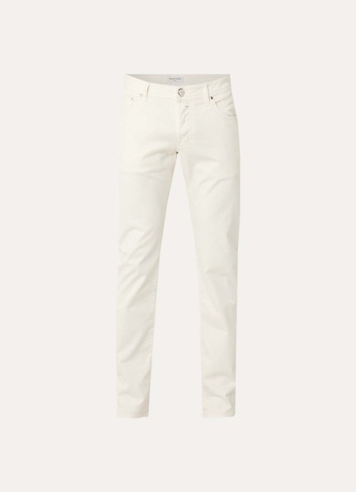 Jacob Cohën Nick slim fit jeans met gekleurde wassing - voorkant gebroken wit
