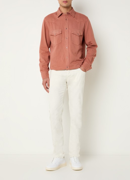 Jacob Cohën Nick slim fit jeans met gekleurde wassing - voorkant 2 gebroken wit