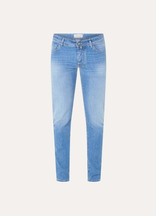 Jacob Cohën Nick slim fit jeans met lichte wassing - voorkant 2 indigo