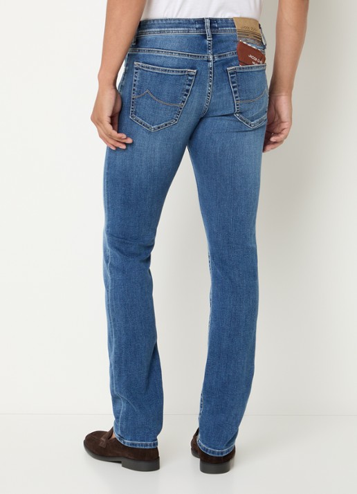 Jacob Cohën Nick slim fit jeans met medium wassing - achterkant 3 blauw