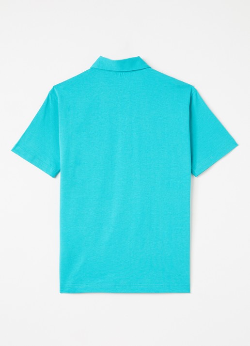 Jacob Cohën Polo met kraag - voorkant 2 turquoise