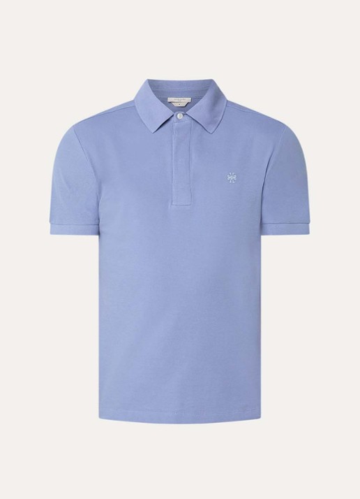 Jacob Cohën Regular fit polo van piqué katoen - voorkant 2 staalblauw
