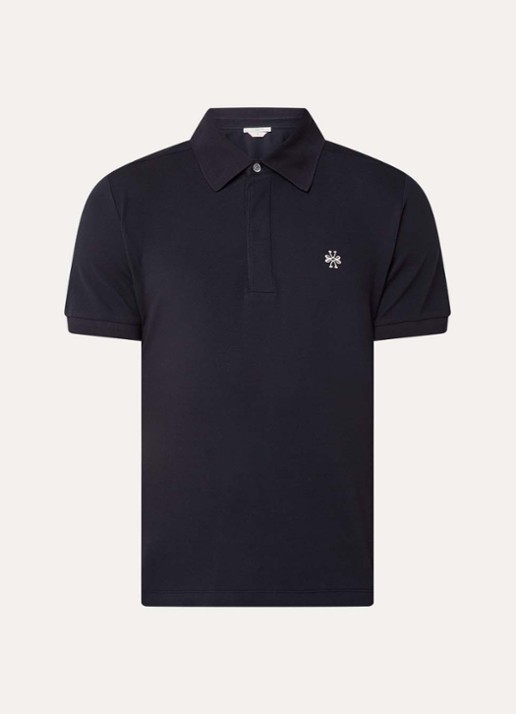 Jacob Cohën Regular fit polo van piqué katoen - voorkant 2 donkerblauw