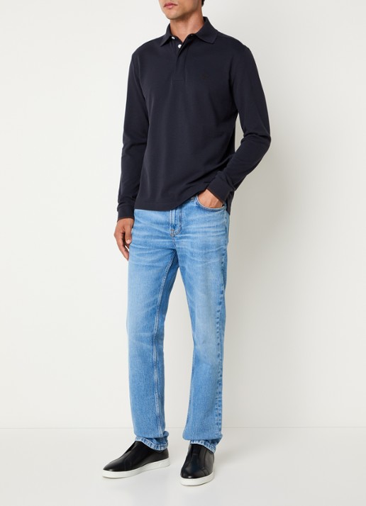 Jacob Cohën Regular fit polo van piqué katoen - voorkant 4 donkerblauw