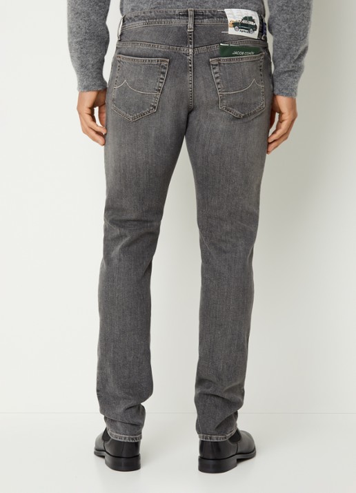 Jacob Cohën Slim fit jeans met gekleurde wassing - achterkant grijs