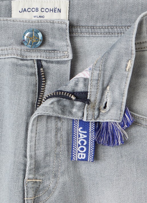 Jacob Cohën Slim fit jeans met lichte wassing - detail 3 grijs