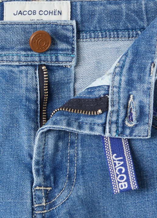 Jacob Cohën Straight leg jeans met medium wassing - detail 3 indigo