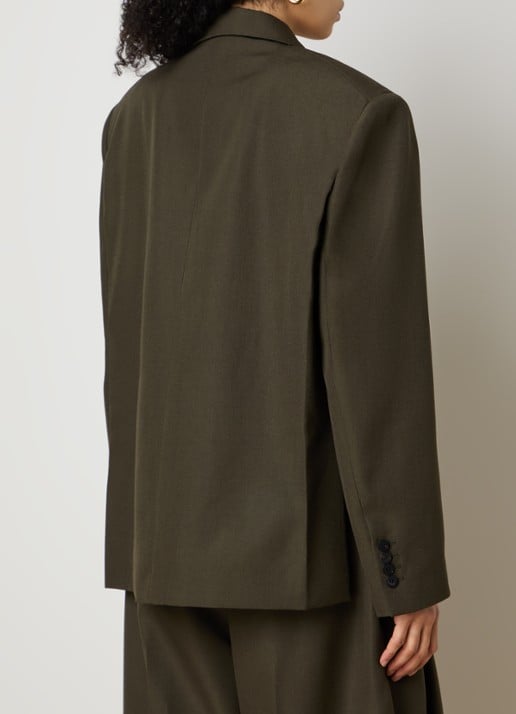 Jacquemus Blazer van wol met schoudervulling - achterkant khaki