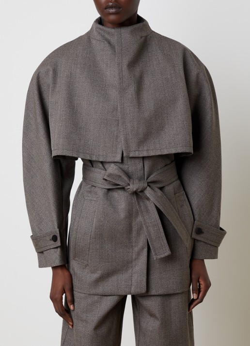 Jacquemus Boléro trenchcoat van scheerwol met strikceintuur