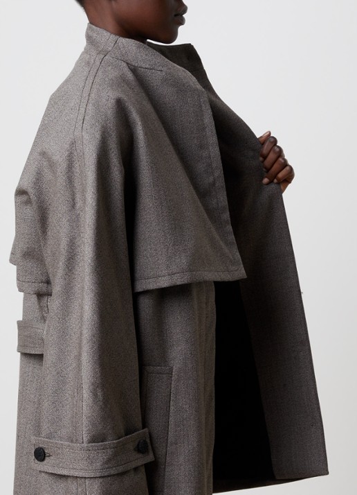 Jacquemus Boléro trenchcoat van scheerwol met strikceintuur - detail 3 donkerbruin
