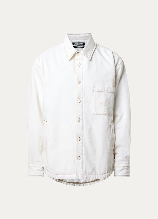 Jacquemus Boulanger gewatteerd overshirt van denim met steekzakken
