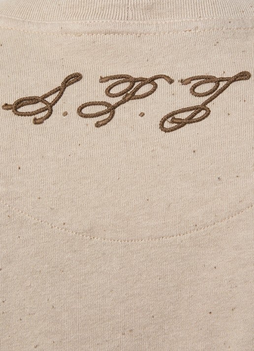 Jacquemus Brodero T-shirt met logoborduring - detail 5 donkerbeige