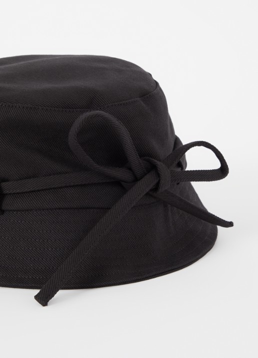 Jacquemus Bucket hoed met logo - detail 3 zwart