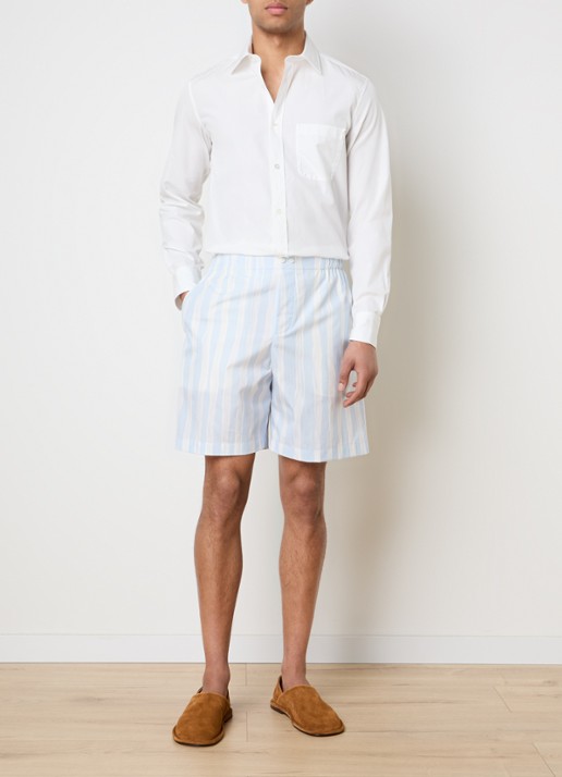 Jacquemus Caleçon wide fit broek met streepprint - voorkant 5 lichtblauw