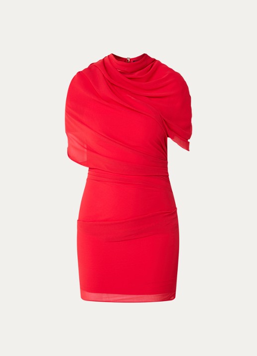 Jacquemus Castagna asymmetrische mini jurk met gedrapeerd detail