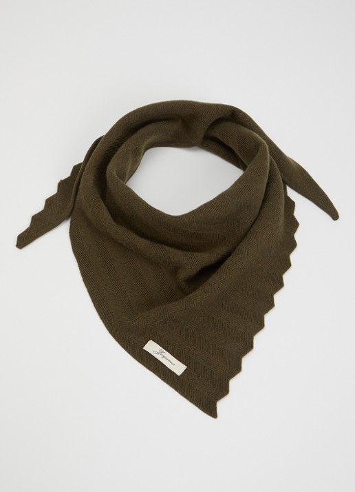 Jacquemus Chevron ribgebreide sjaal in kasjmierblend 160 x 50 cm