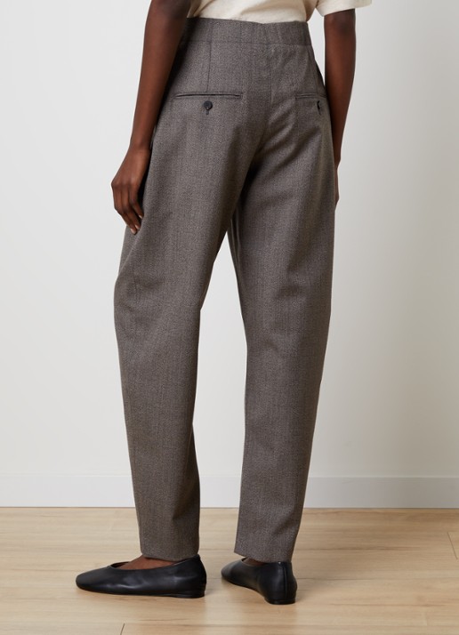 Jacquemus Citta high waist straight fit pantalon van scheerwol - achterkant 5 donkerbruin