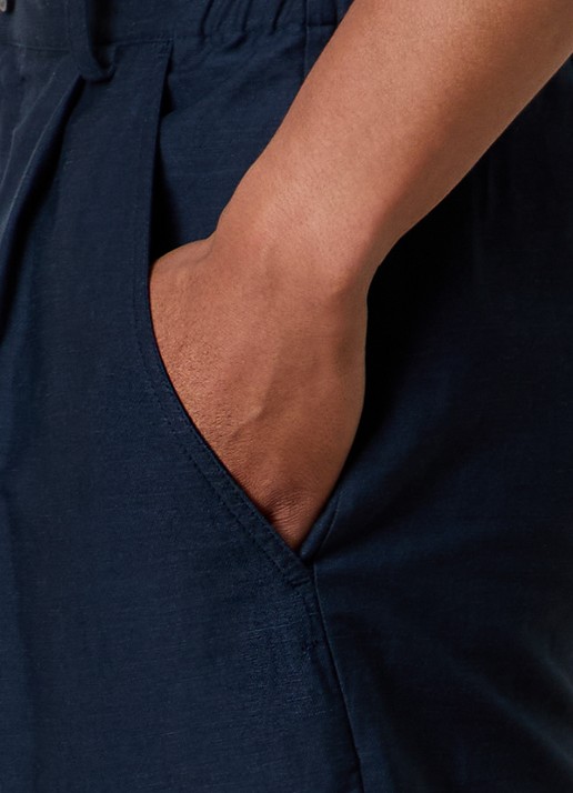 Jacquemus Croisiere straight fit pantalon in linnenblend met steekzakken - detail 6 donkerblauw