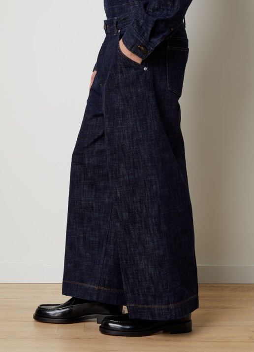 Jacquemus de-Nîmes Tempo wide fit jeans met donkere wassing en steekzakken - detail 5 indigo