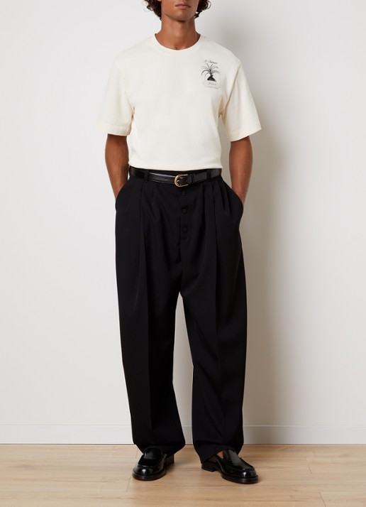 Jacquemus Fernando loose fit pantalon van wol met steekzakken - voorkant 5 zwart