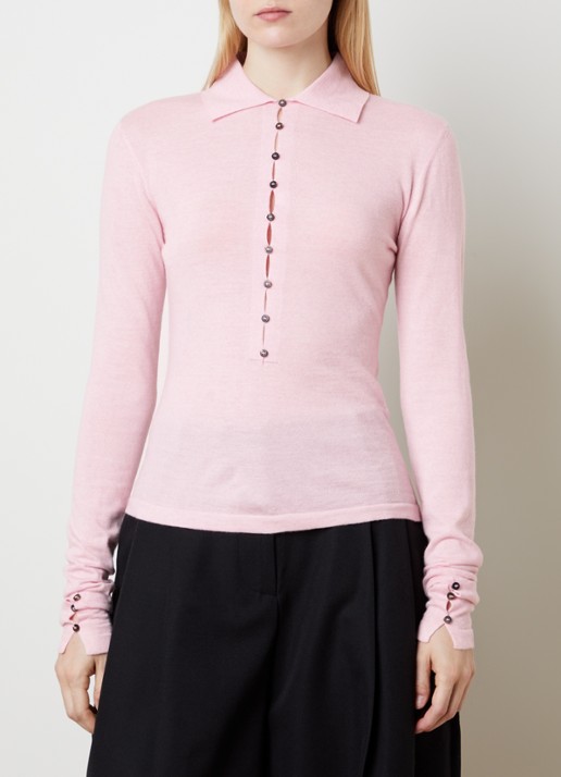 Jacquemus Fijngebreide polo van scheerwol met logoborduring
