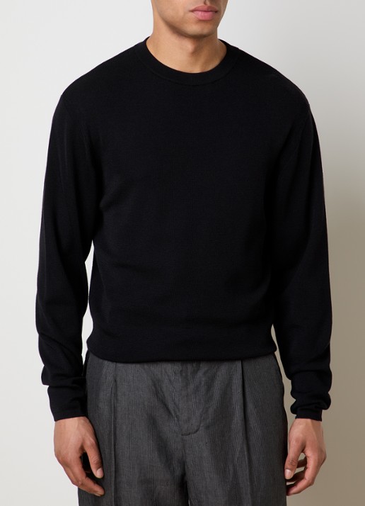 Jacquemus Fijngebreide pullover in zijdeblend met borduring - achterkant 3 zwart