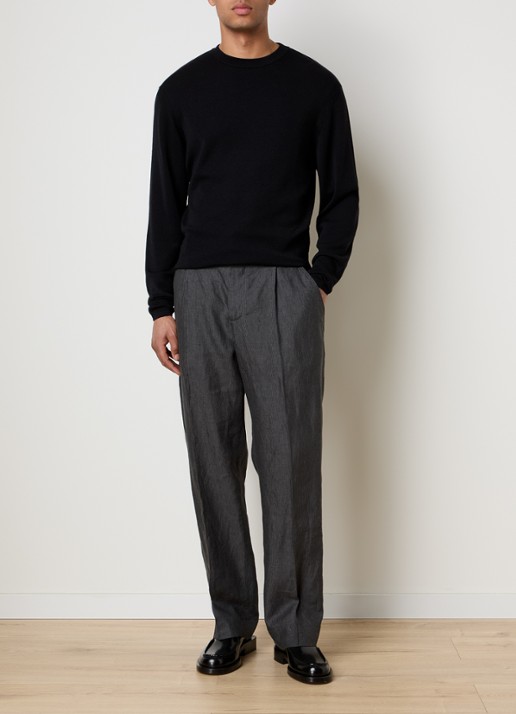 Jacquemus Fijngebreide pullover in zijdeblend met borduring - voorkant 5 zwart
