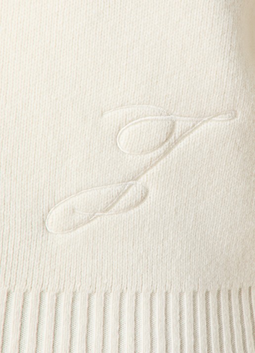 Jacquemus Fijngebreide trui in wolblend met col - detail 2 gebroken wit