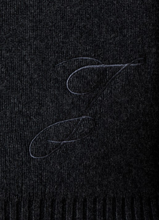 Jacquemus Fijngebreide trui in wolblend met col - detail 2 donkergrijs