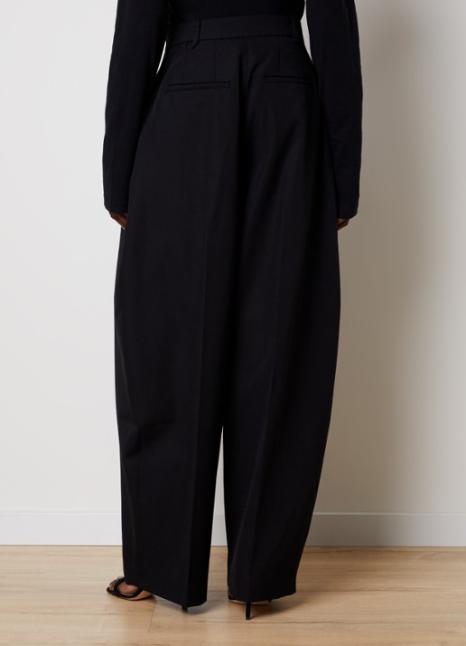 Jacquemus High waist wide fit pantalon met steekzakken - achterkant 5 zwart