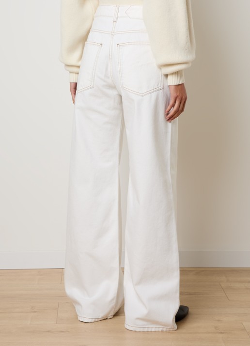 Jacquemus High waist wide leg jeans met gekleurde wassing - achterkant gebroken wit