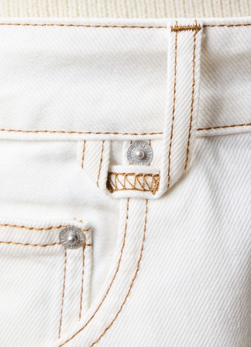 Jacquemus High waist wide leg jeans met gekleurde wassing - detail 6 gebroken wit