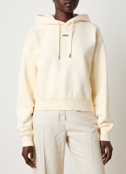 Jacquemus Hoodie met logo - detail 4 zand
